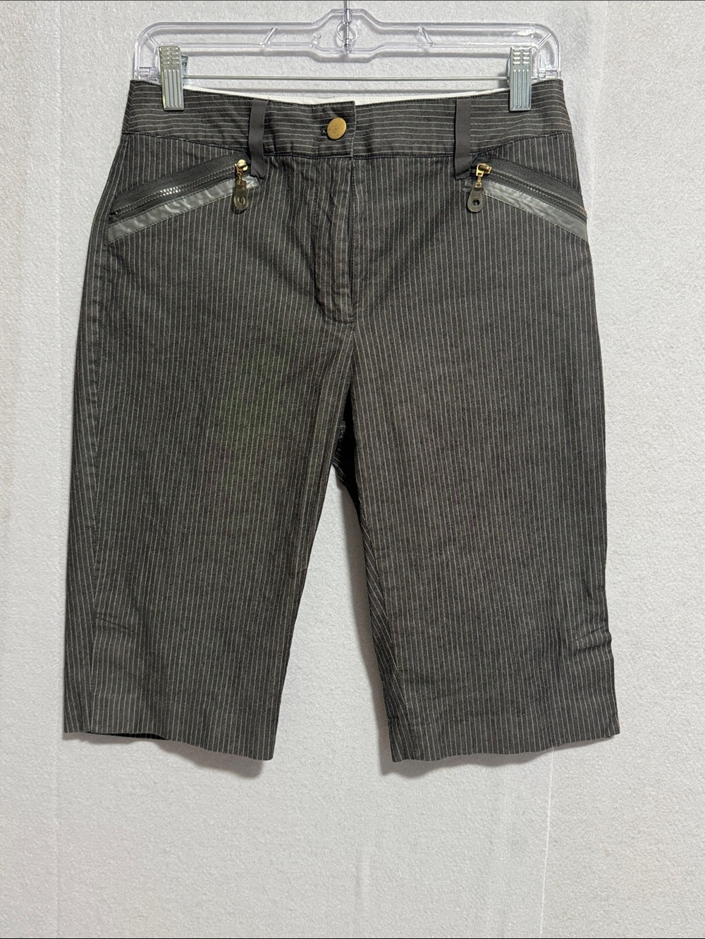 SPANNER Charcoal Pinstripe Bermuda Shorts